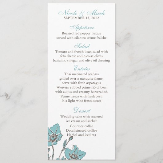 青はカードメニュー活気付きます メニュー (正面)