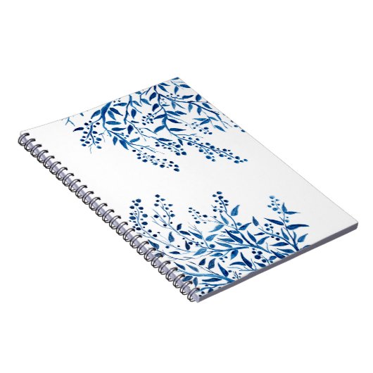 青はノート水彩画の螺線形分岐します ノートブック (右側)