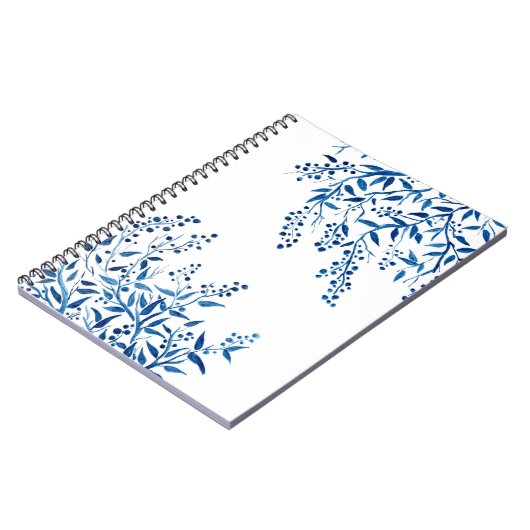 青はノート水彩画の螺線形分岐します ノートブック (左側)