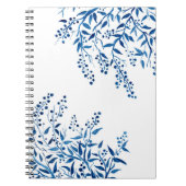 青はノート水彩画の螺線形分岐します ノートブック (正面)