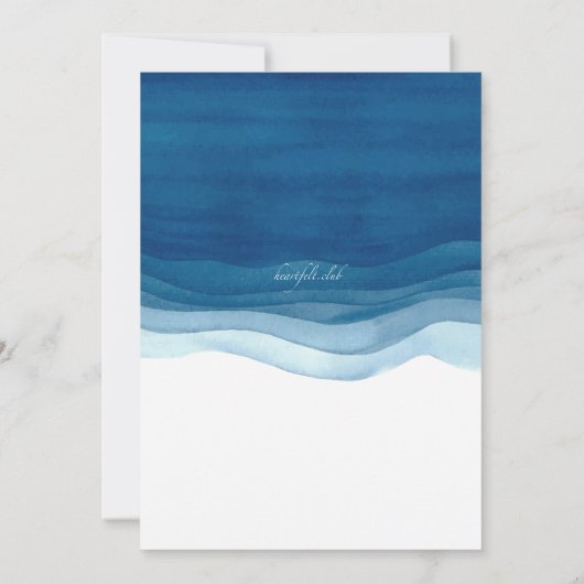 青は写真の誕生日の招待状を振ります 招待状 (裏面)