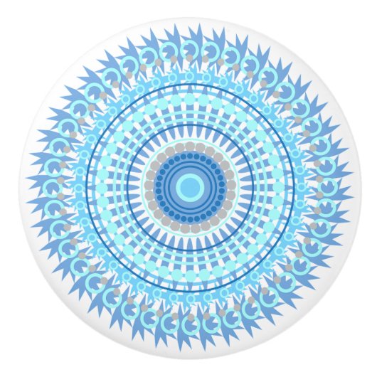 青は曼荼羅のノブにある調子を与えます セラミックノブ (正面)