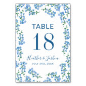 青は私をNots -名前及び結婚式の日付忘れます テーブルナンバー (裏面)