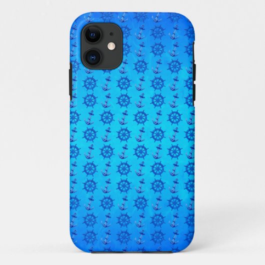 青は車輪およびいかりを出荷します Case-Mate iPhoneケース (裏面)
