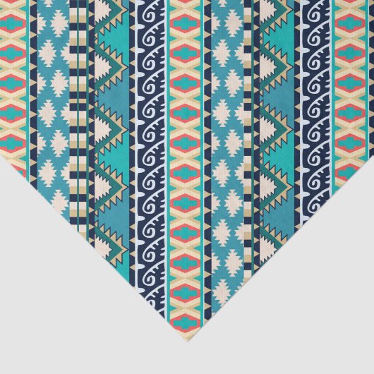 青はBohoの地球の調子の種族パターンを振ります 薄葉紙 (詳細)