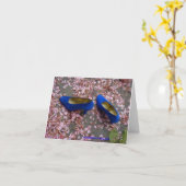 青はnotecardに蹄鉄を打ちます カード (黄色い花)