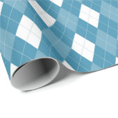 青ひし形パタアーガイルーン ラッピングペーパー (ロールコーナー)