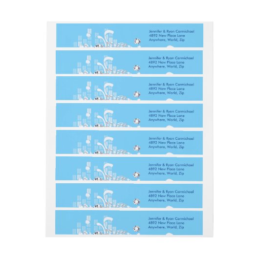 青ひし形ラップのまわりに住所 シール ラップアラウンド宛名ラベル (シート)