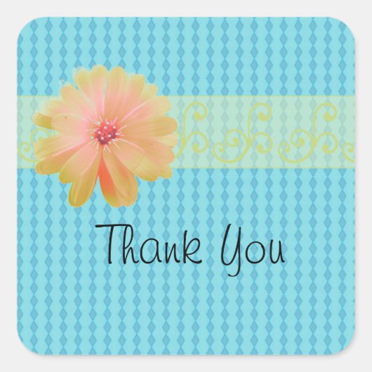 青ひし形(デイジーアクセント) スクエアシール (正面)