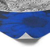 青ひまわり写真を追加パーソナライズされた ポスター (角)