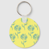 青ひまわり模様 キーホルダー (正面)