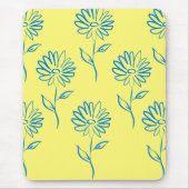 青ひまわり模様 マウスパッド (正面)