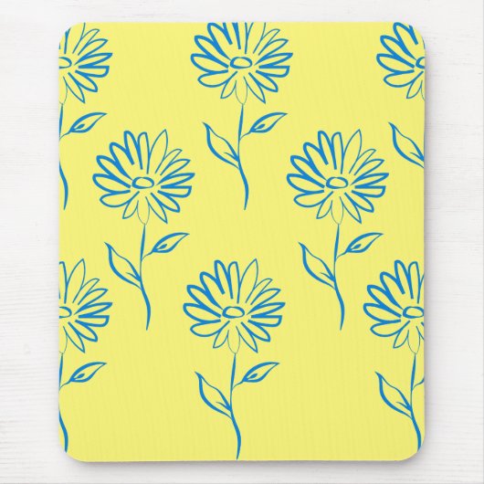 青ひまわり模様 マウスパッド (正面)