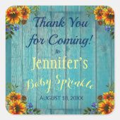 青ひまわり素朴ベビーふりかけありがとう スクエアシール (正面)