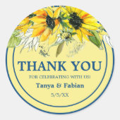 青ひまわり結婚の ラウンドシール (正面)