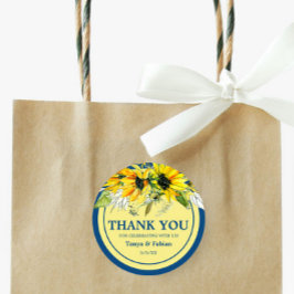 青ひまわり結婚の ラウンドシール