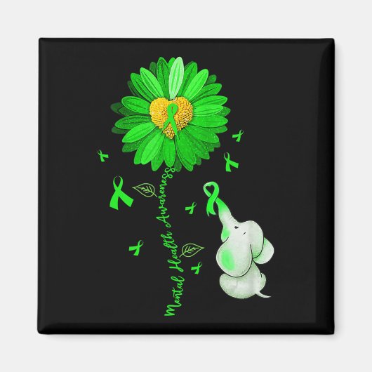 青ひまわり象皮服がメンタルヘルスを広げる マグネット (正面)