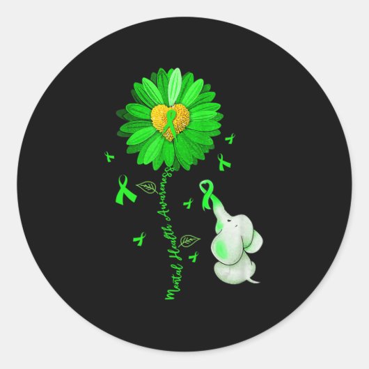 青ひまわり象皮服がメンタルヘルスを広げる ラウンドシール (正面)