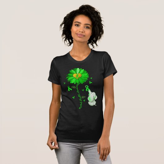 青ひまわり象皮服がメンタルヘルスを広げる Tシャツ (正面フル)