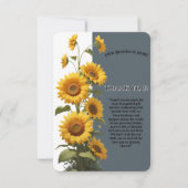 青ひまわり赤ちゃんシャワー サンキューカード (正面)