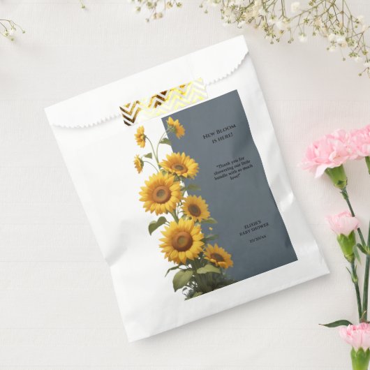 青ひまわり赤ちゃんシャワー フェイバーバッグ (封をした状態)