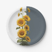 青ひまわり赤ちゃんシャワー ペーパープレート (正面)