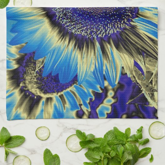 青ひまわり キッチンタオル (折り畳み)