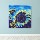青ひまわり キャンバスプリント (インサイチュ (ウッドフロア))