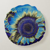 青ひまわり ラウンドクッション (裏面)