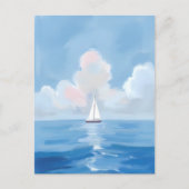 青への帆走 | 沿岸の帆船 海の絵画 ポストカード (正面)