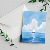 青への帆走 | 沿岸の帆船 海の絵画 ポストカード