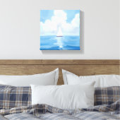 青への帆走 | 海岸の帆船 海の絵画 キャンバスプリント (インサイチュ (寝室))