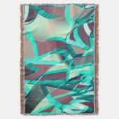 青またはシアンが赤い霧雨のイメージをストリークする スローブランケット (正面縦)