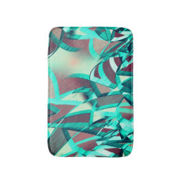 青またはシアンが赤い霧雨のイメージをストリークする バスマット