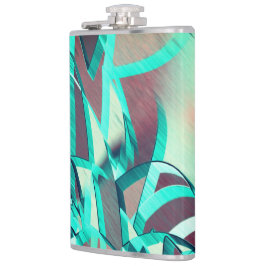 青またはシアンが赤い霧雨のイメージをストリークする フラスク