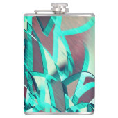 青またはシアンが赤い霧雨のイメージをストリークする フラスク (正面)