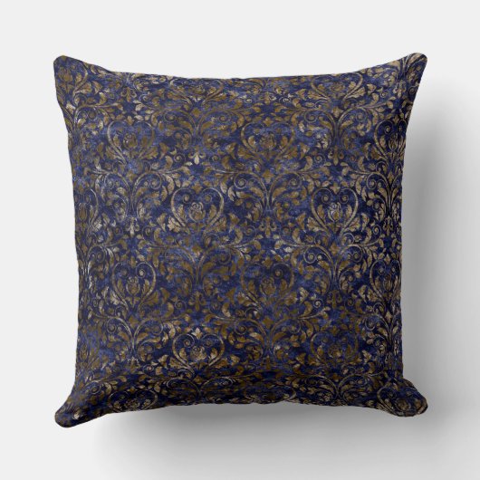 青またはビロードのダマスク織のビロードのリバーシブルの枕 クッション (裏面)