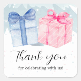 青またはピンクのギフト性別の表示 スクエアシール