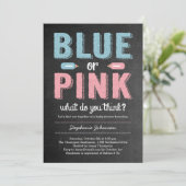 青またはピンクのジェンダーリビールベビーシャワー招待状 招待状 (スタンド正面)