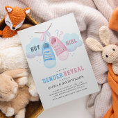 青またはピンクのスニーカーの性別の表示 招待状