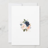 青またはピンクのテディベア性別リビールデータパーティー 招待状 (裏面)