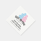 青またはピンクのバルーン性別の表示パーティー スタンダードカクテルナプキン (角)