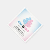 青またはピンクのバルーン性別の表示パーティー スタンダードカクテルナプキン (角)