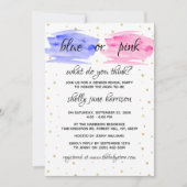 青またはピンクのモダン水色の性別がパーティーを明らかにする 招待状 (正面)