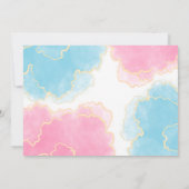 青またはピンクの少年または少女の性別の明るい写真 招待状 (裏面)