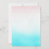 青またはピンクの性別が弓を明モダンらかに日本のする 招待状 (裏面)