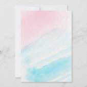 青またはピンクの性別が招待を明らかにする 招待状 (裏面)