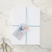 青またはピンクの性別が赤ちゃんのシャワーパーティーを明らかにする ギフトタグ (より糸付き)