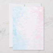 青またはピンクの性別の表示パーティー 招待状 (裏面)