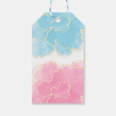 青またはピンクの性別感謝していが、贈り物のラベル ギフトタグ (裏面)